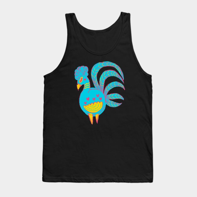 Blue Silkie Chicken Bird Tank Top by narwhalwall